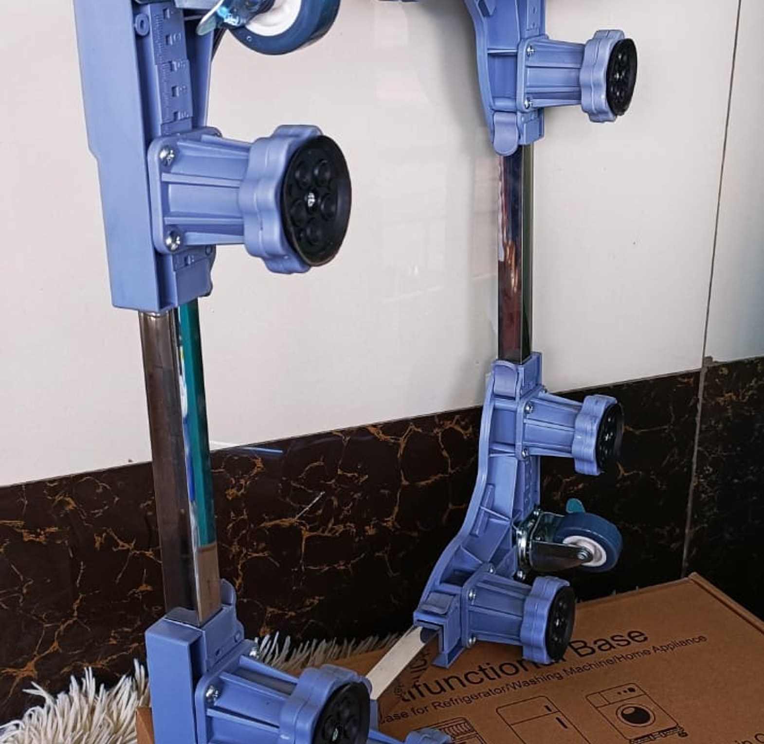  Heavy Duty Adjustable Extensible Appliances Stand, also referred to as a Fridge Stand, Washing Machine Stand, or Cooker Stand.  image