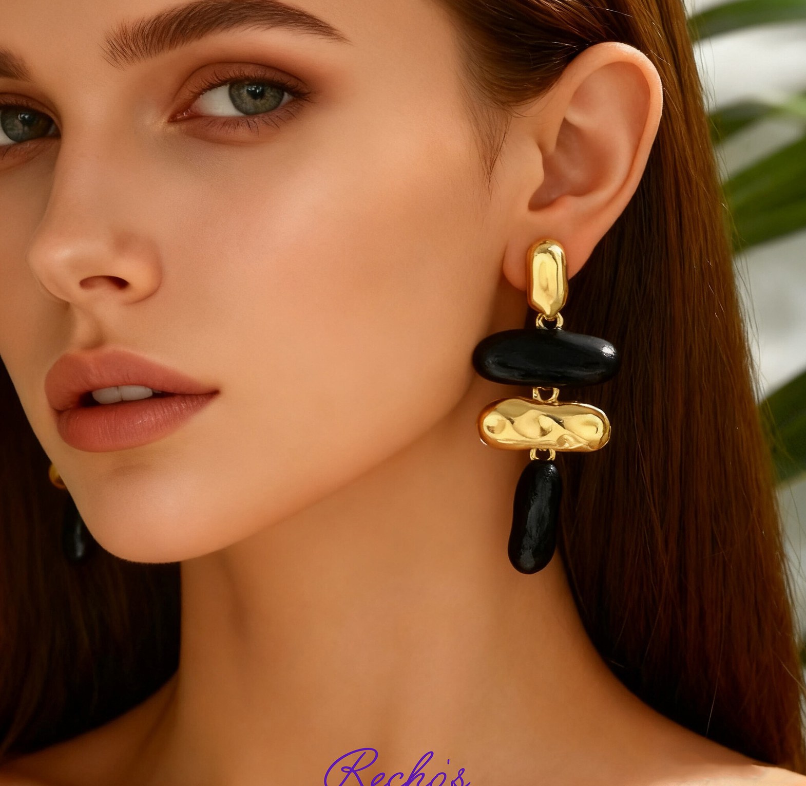 Statement colored drop earrings  image