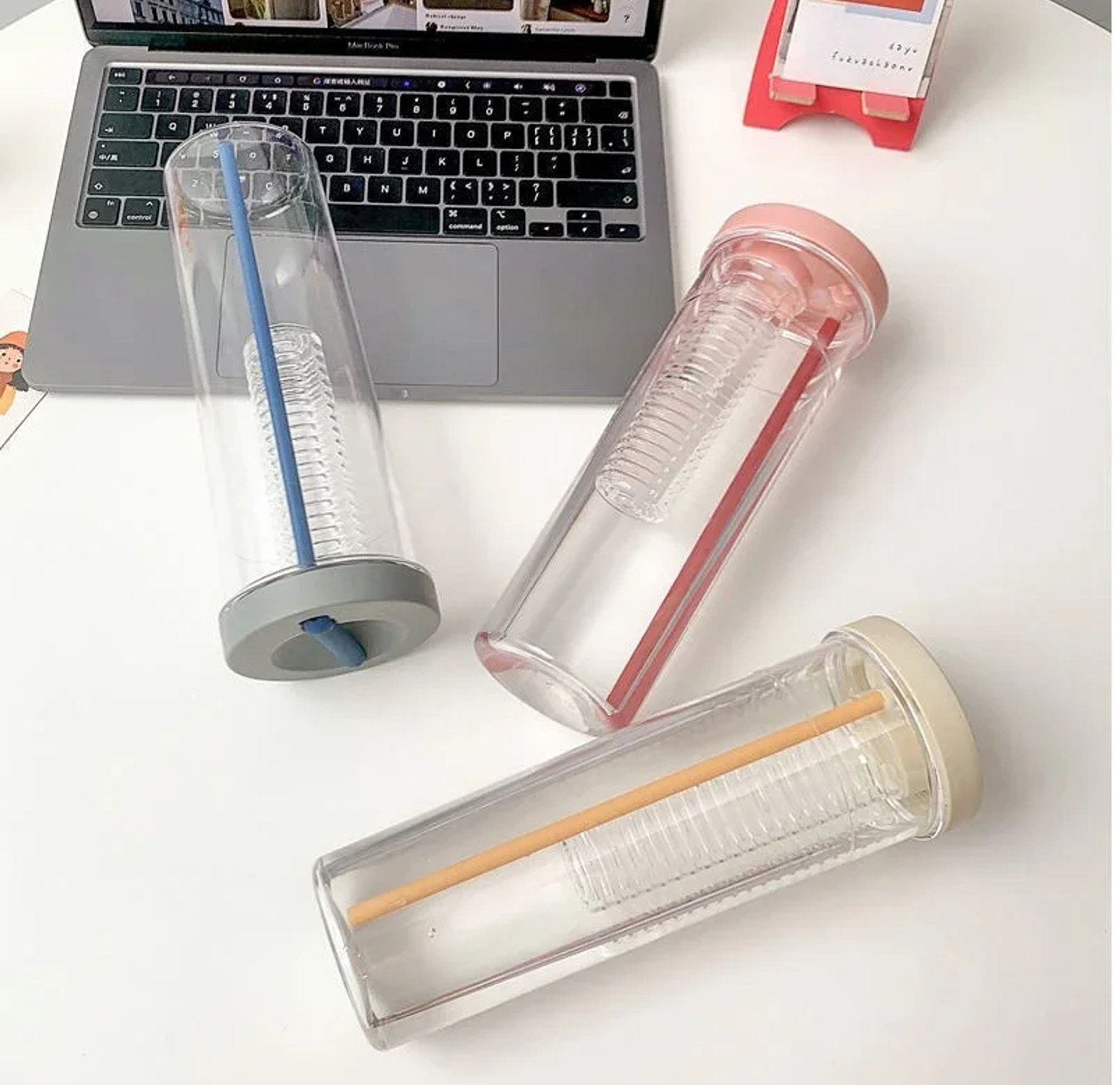 800ml Acrylic Smoothie Tumbler With Foldable Straw image