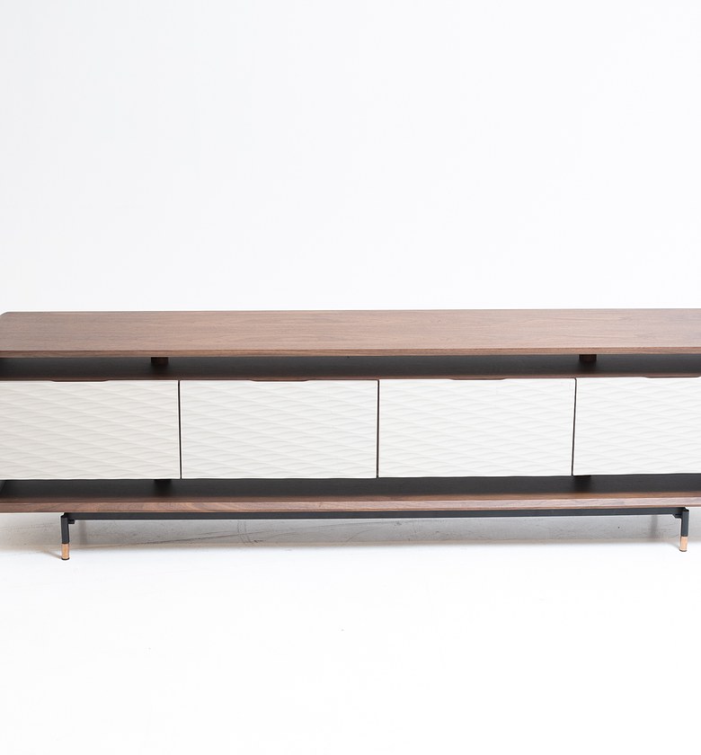TV CABINET Material: MDF+WOOD VEEENER + METAL LEGS image
