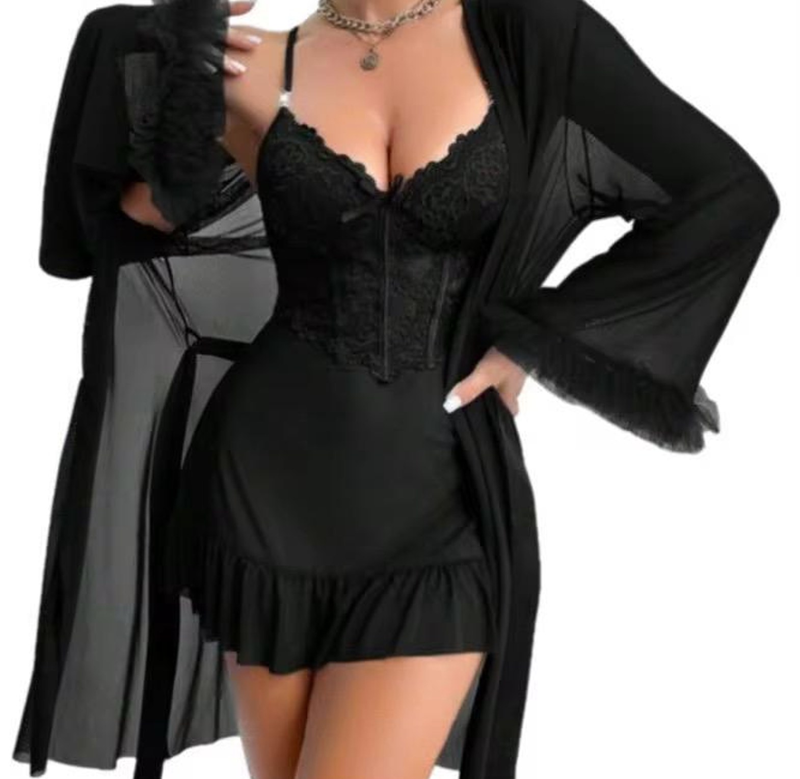 4116 Loungewear Dress With Matching Coverup image