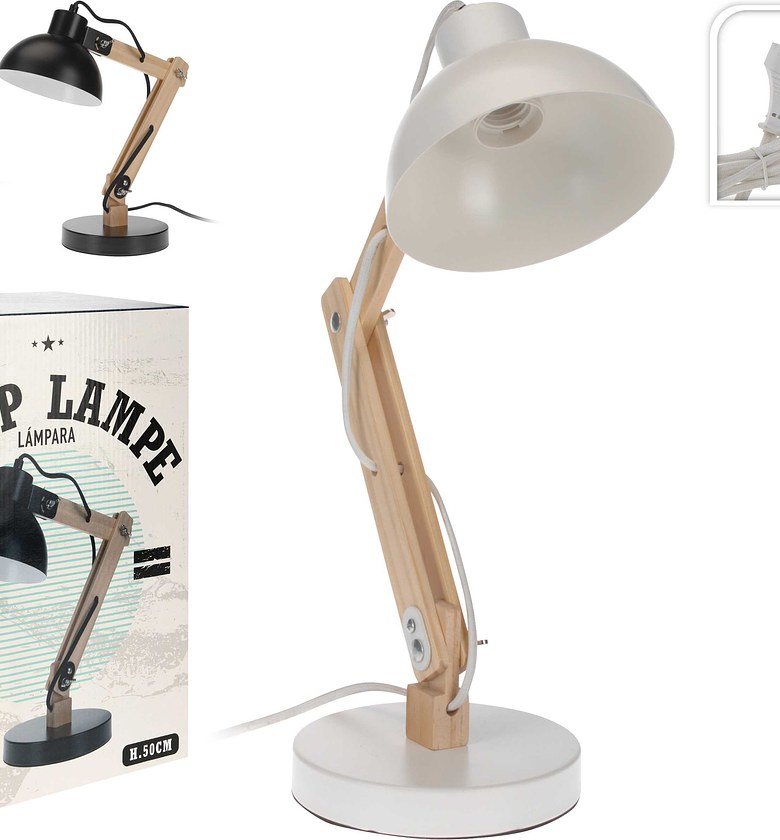 TABLE LAMP METAL AND WOOD image