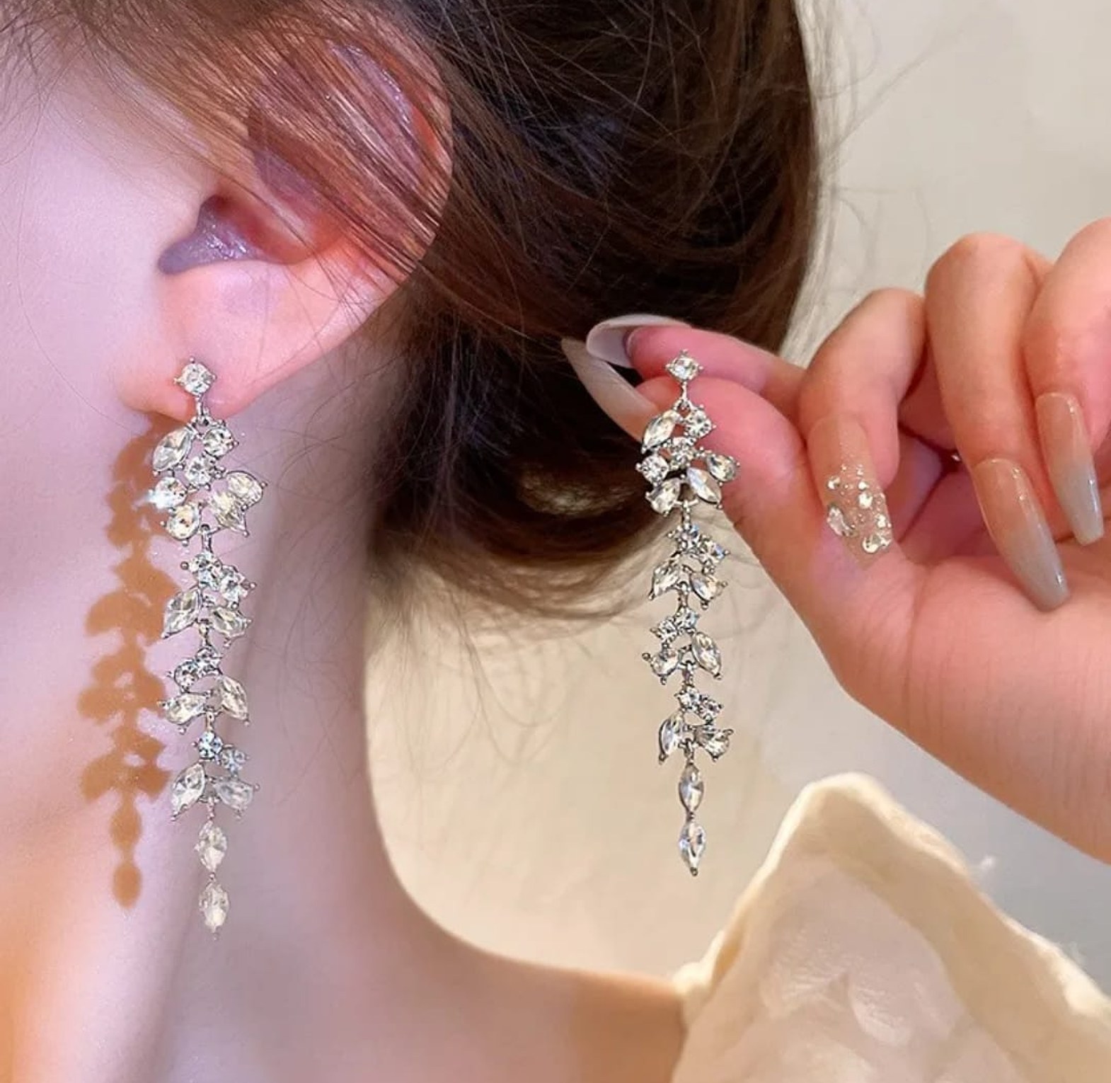 Silver drop earrings  image