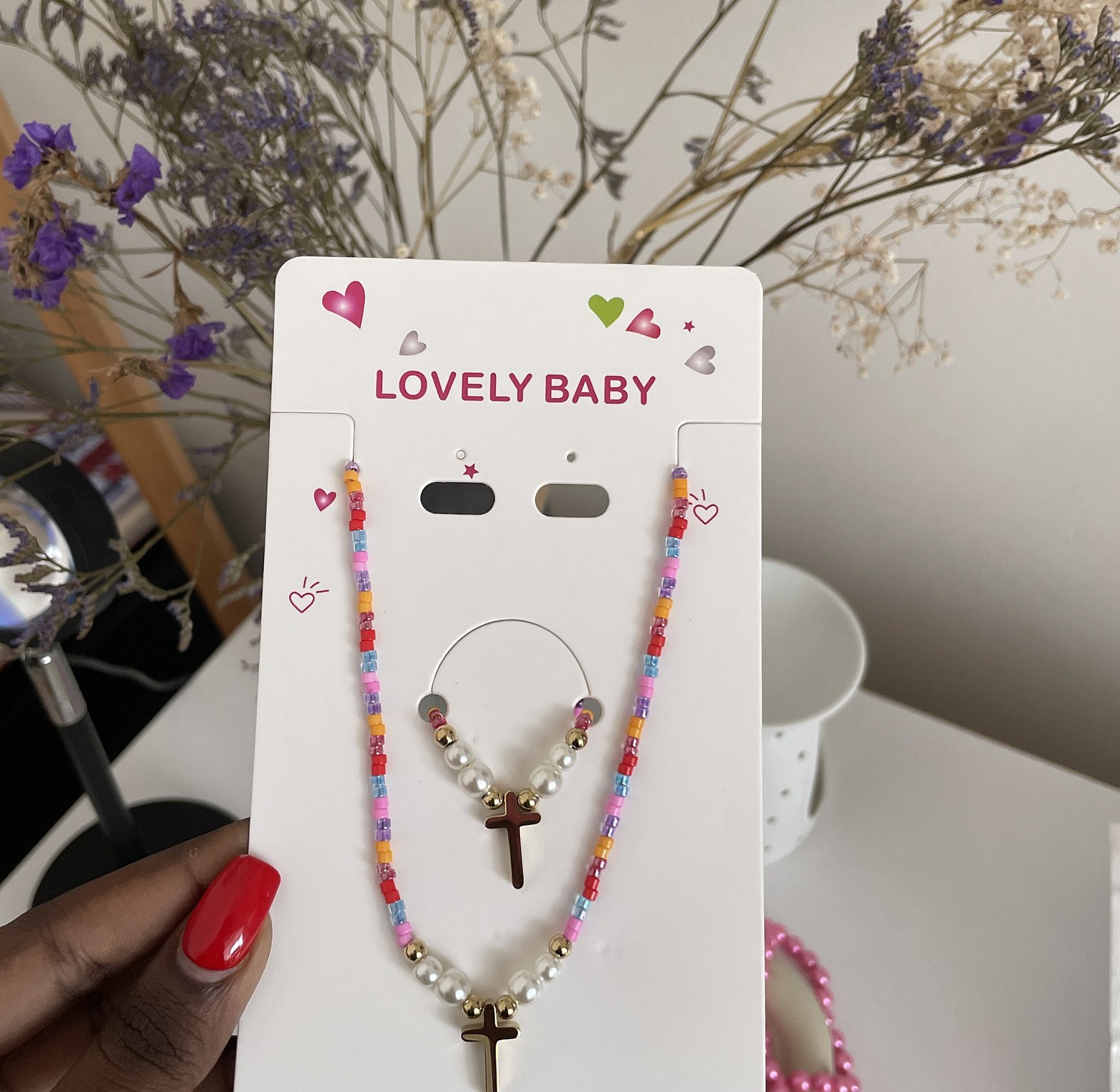 Crossed beaded baby set image