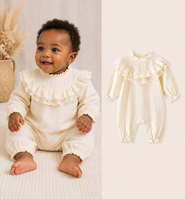 Ivory Ruffle Sleepsuit image