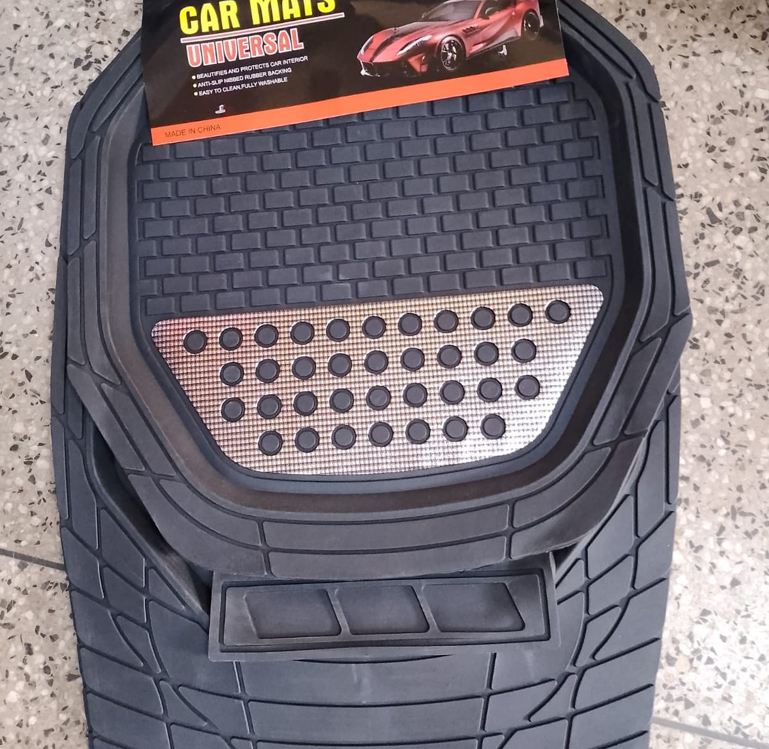CAR MAT. Heavy Duty Rubber Floor Mats -5 Pcs image