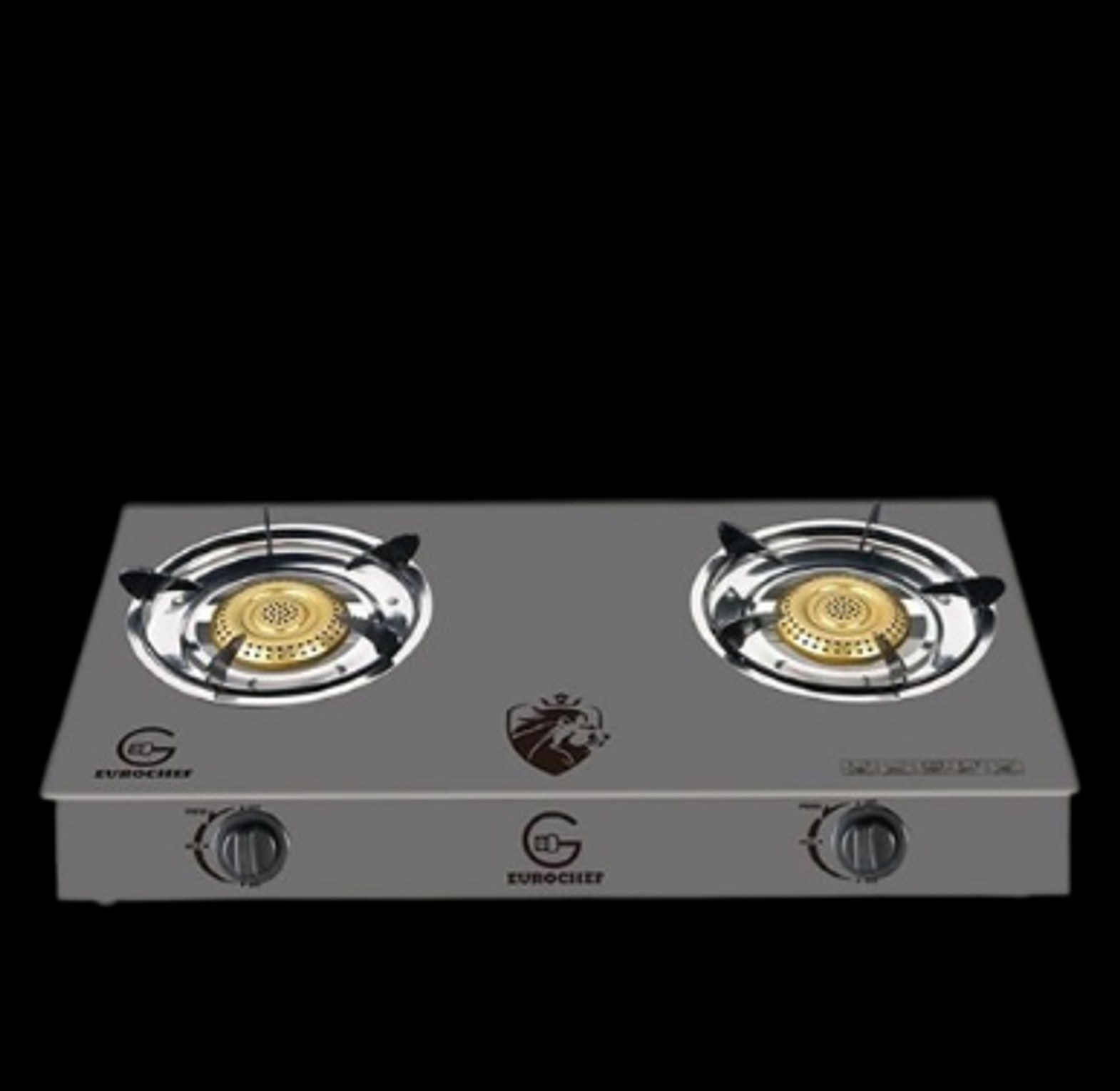 Cooktop. Eurochef Quality Gas Cooker With A Glass Top-two Burners image