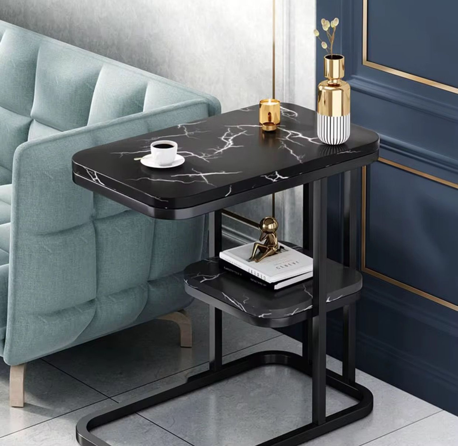 ▪️luxury Marble textured side table image