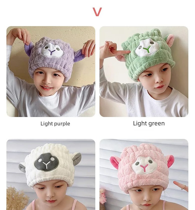 Cute Microfiber Quick-Dry Hair Towel Cap image