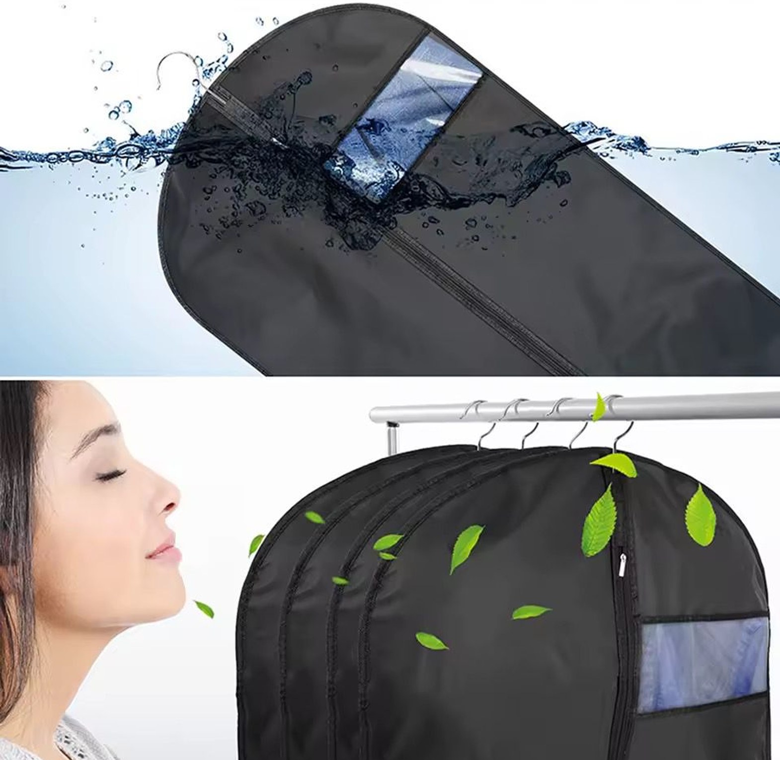 Dustproof Suit Cover Garment Bag for Closet Storage & Travel - Black Clothes Protector Case - Nairobi, Kenya image