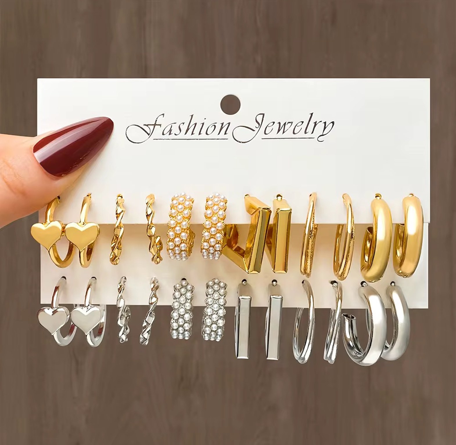 Silver and Gold mini hoop set image
