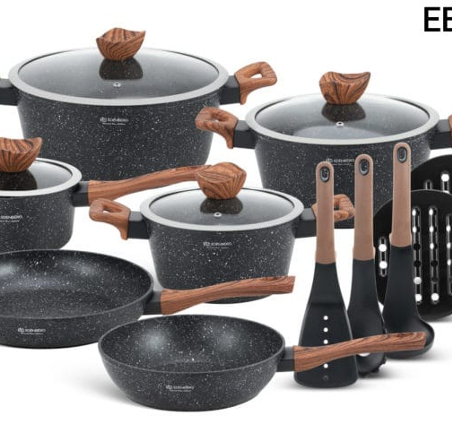  Edenberg 15pcs Marble Cookware Set EB-5622 image