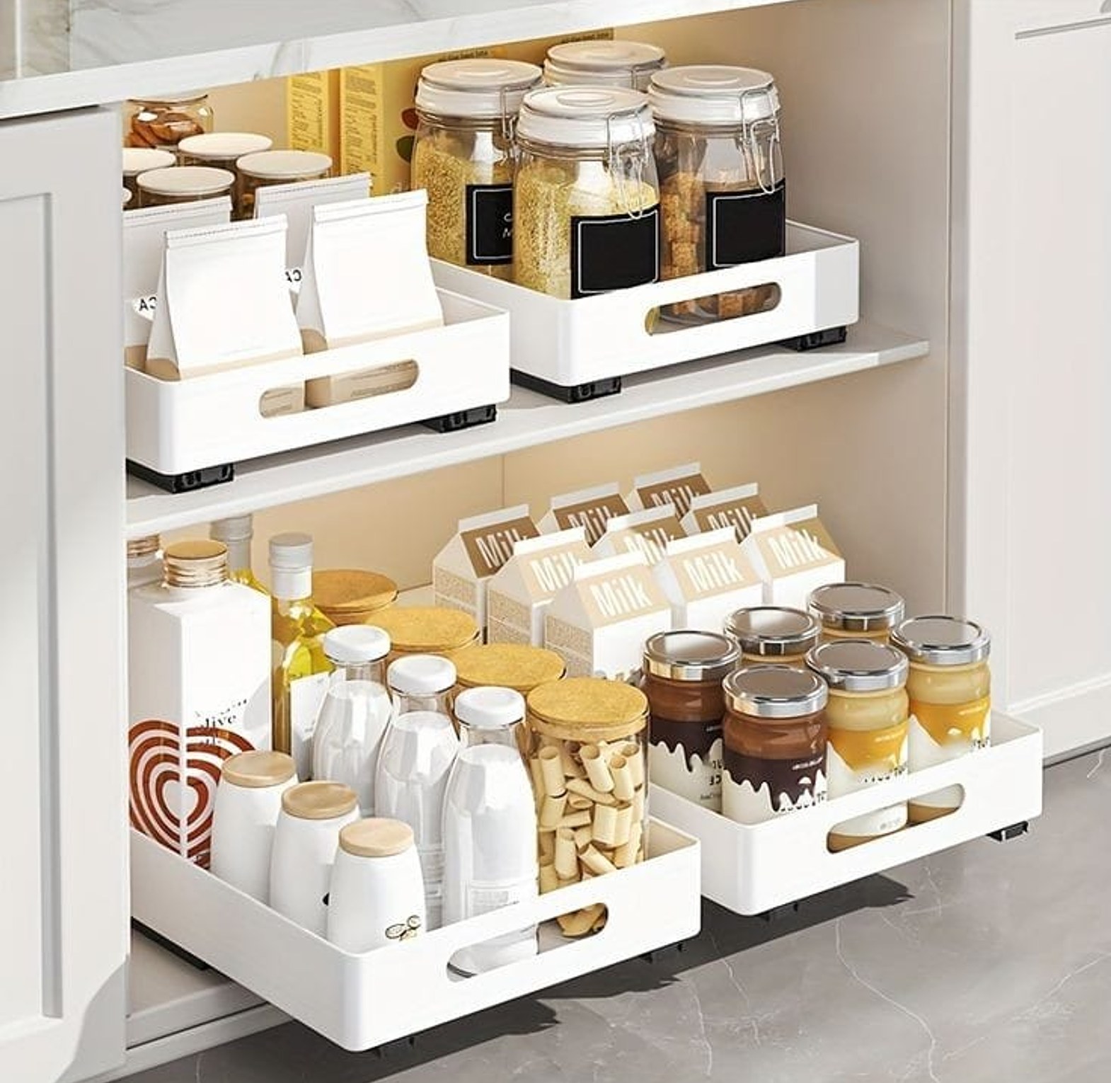Premium Carbon Steel Pull-Out Cabinet and Drawer Organizer image