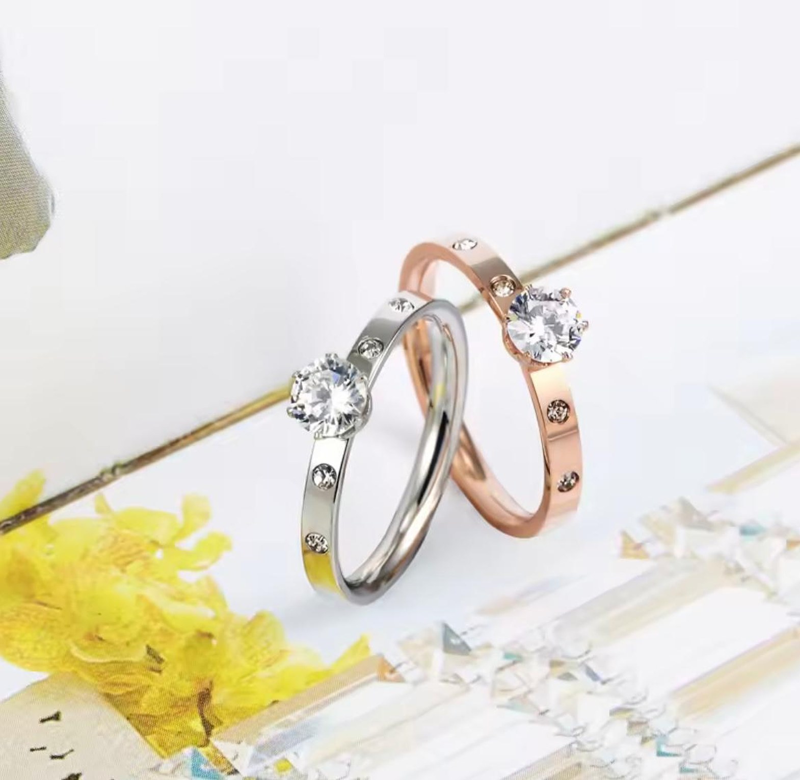 Stellar Solitaire Stainless Steel Ring image