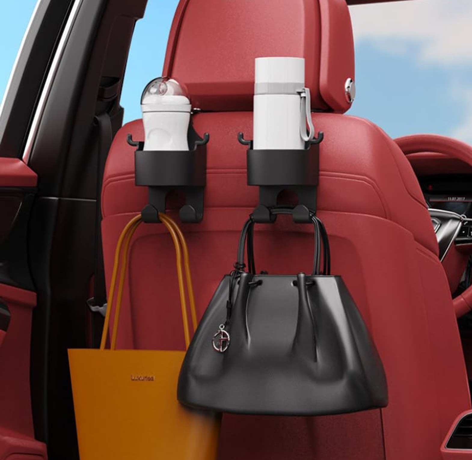 Car Seat Headrest Hook Hanger Storage Organizer  image