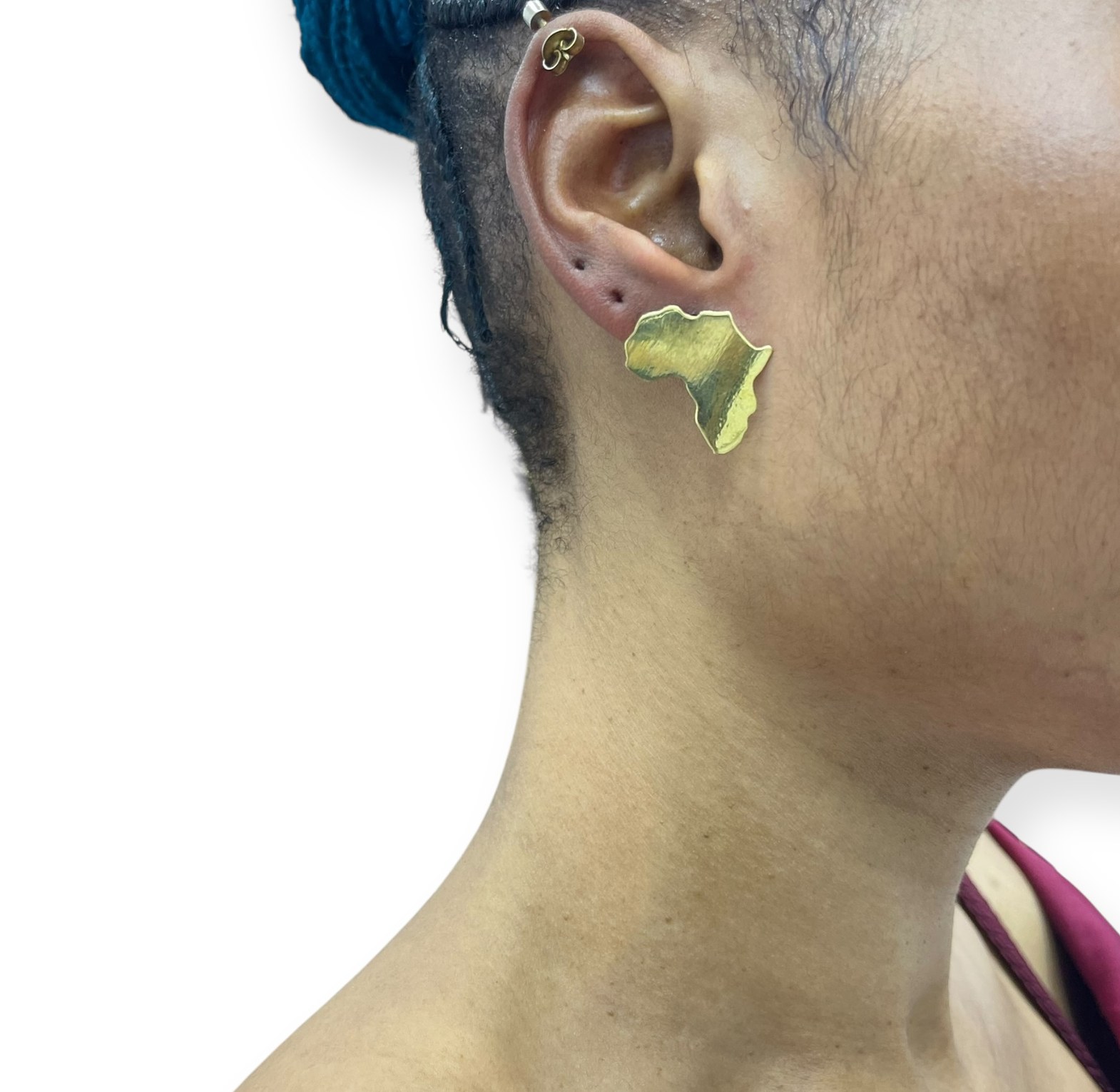 African Brass Earrings  image