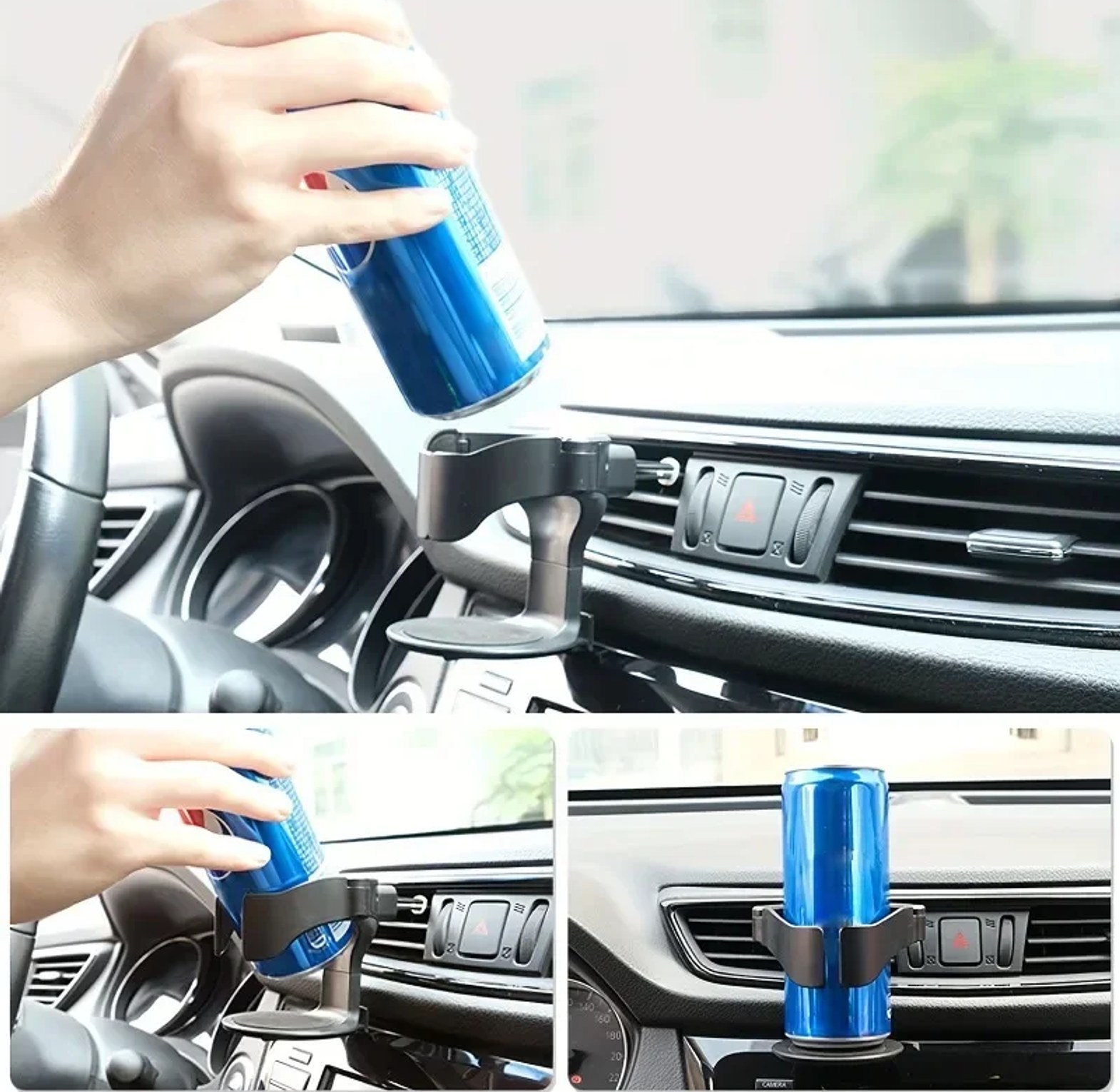 Universal Car Air Vent Cup Holder & Adjustable Drink Bottle Mount for Coffee/Water - Durable Interior Organizer image