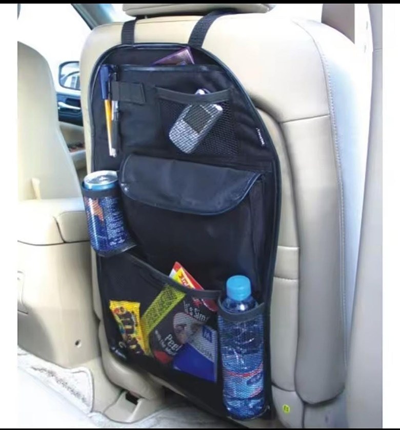 Multifunctional car seat storage bag and back organizer image