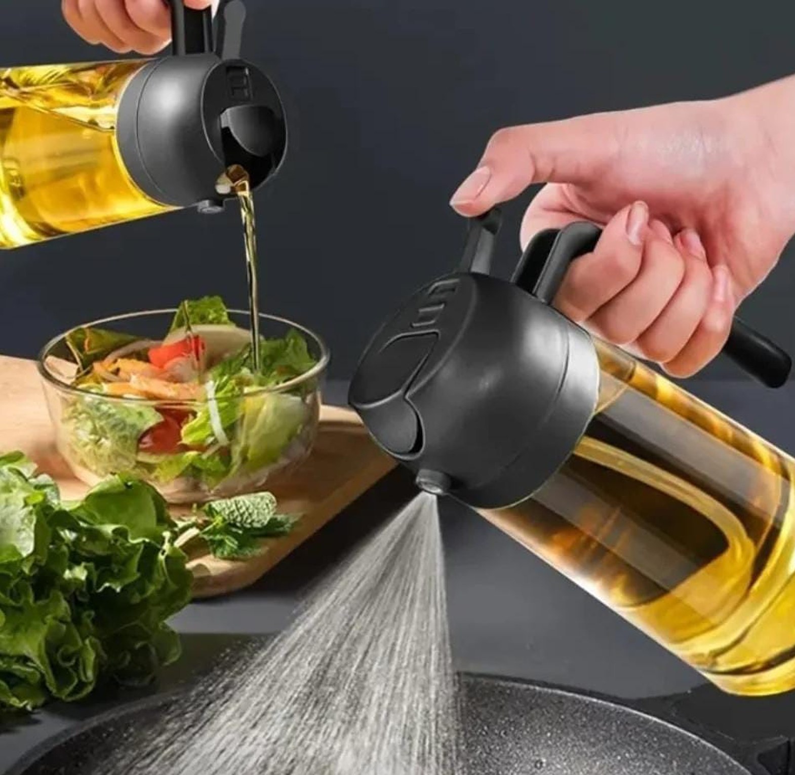 2-in-1 Oil Jar – Sprayer & Dispenser image