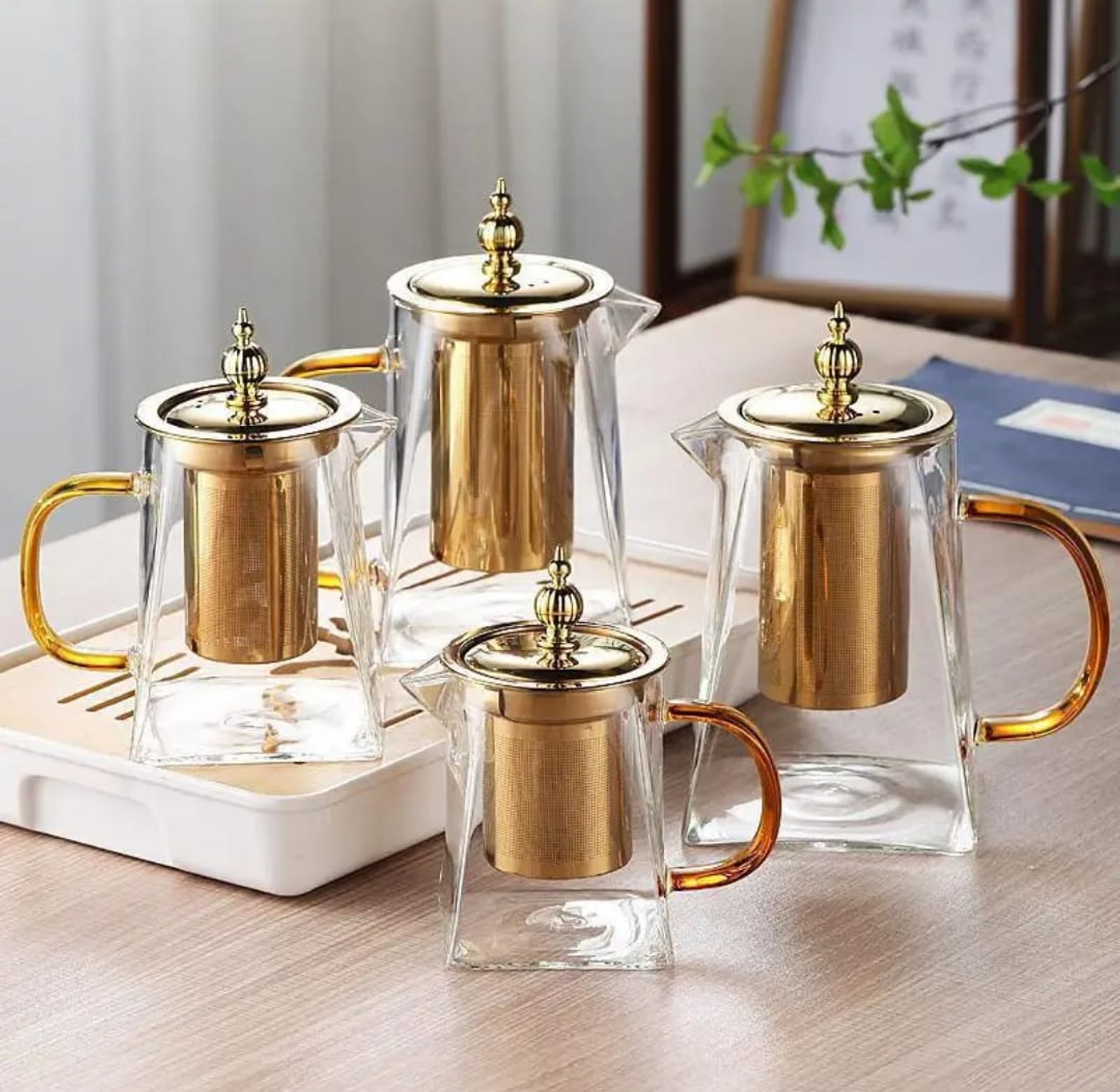 Heat-Resistant Glass Teapot with Stainless Steel Infuser image