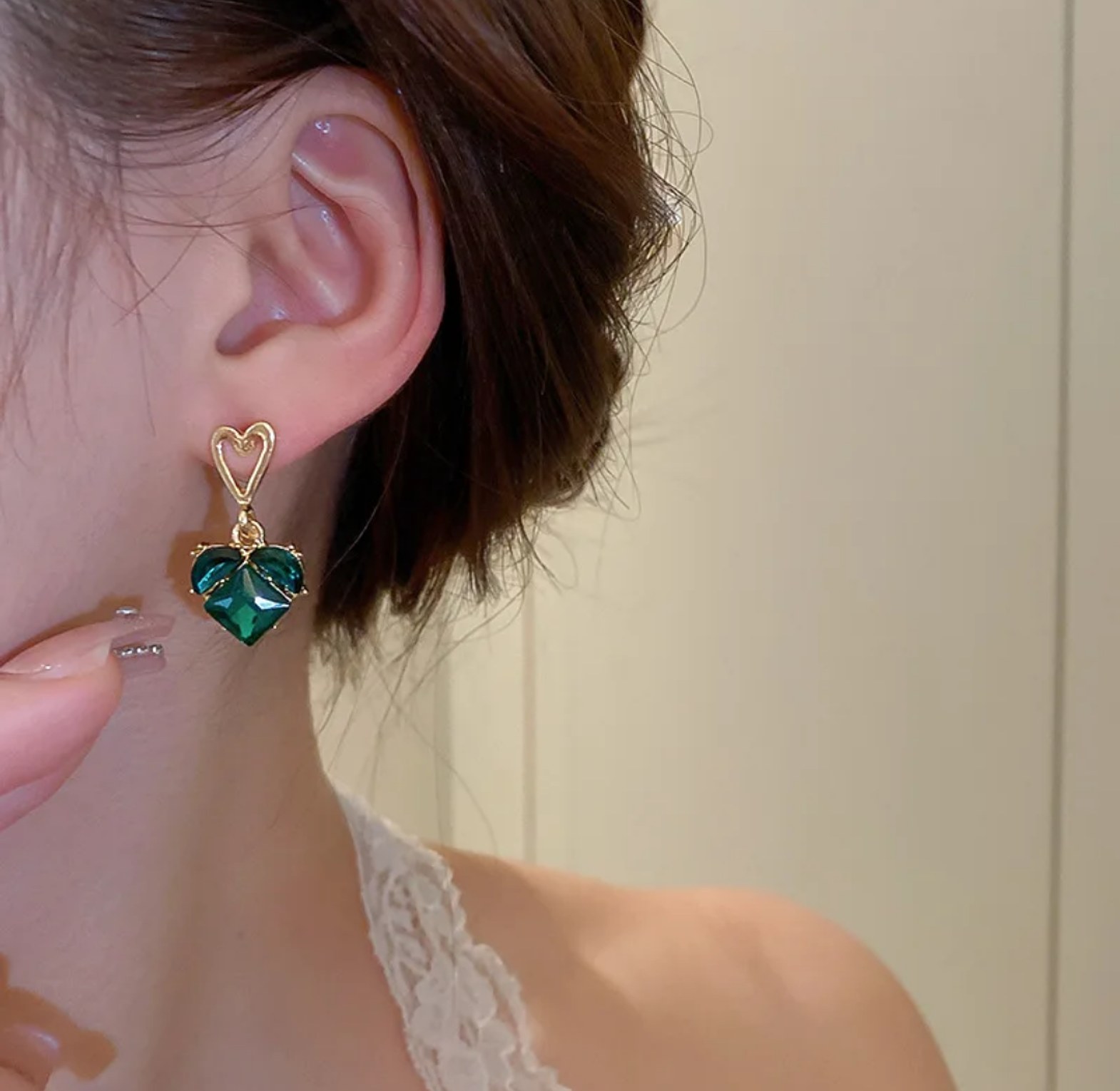 Love crystal earrings  image