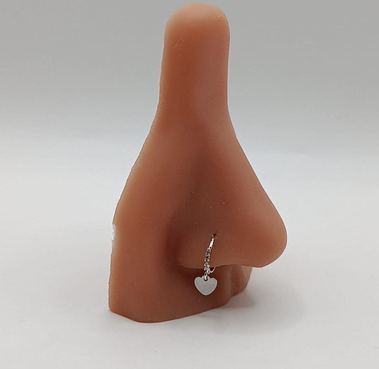 Mini heart dangling nose ring / helix hoop image