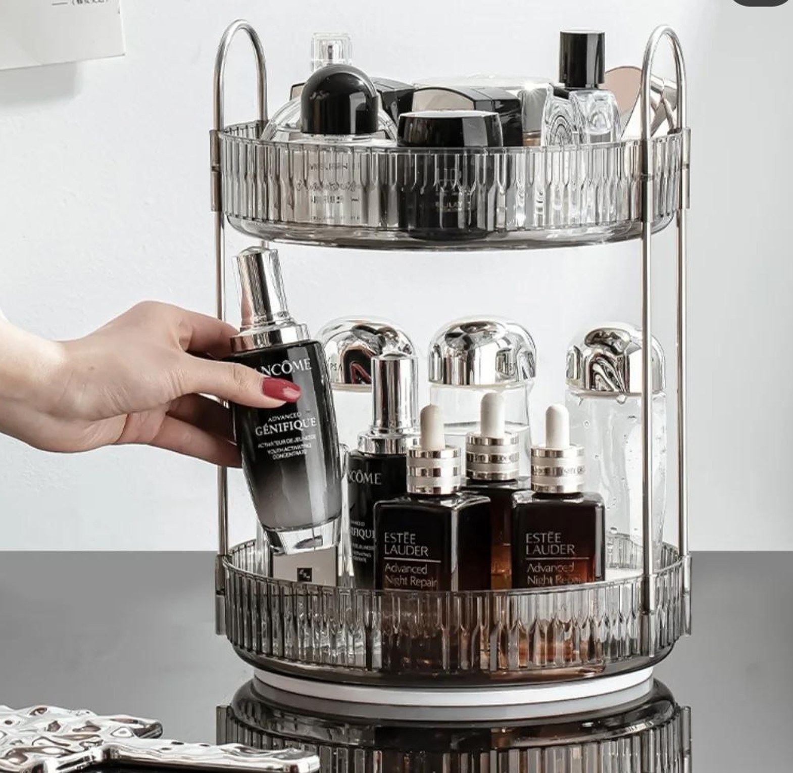 2 tier rotating cosmetic/Makeup /perfume Organizer image