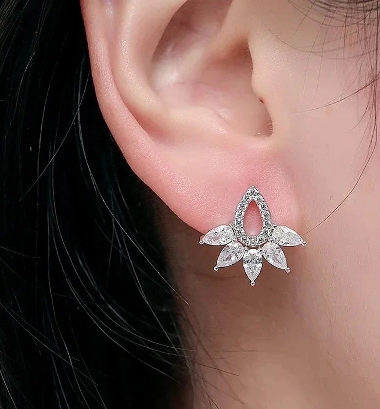 Cubic Zirconia Flower drop image