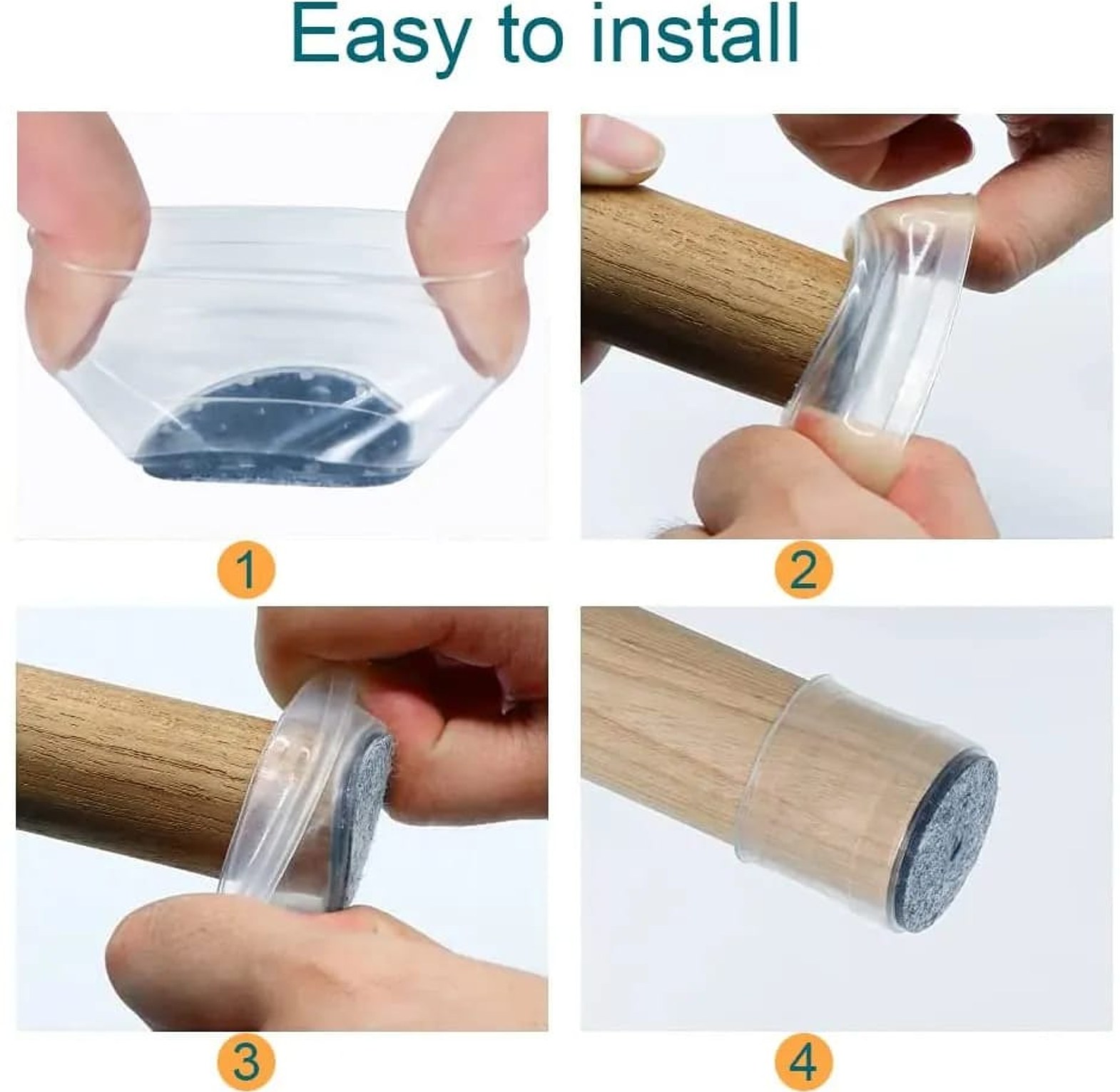 High Transparency Anti-slip Silicon Furniture Leg Protection Cover image