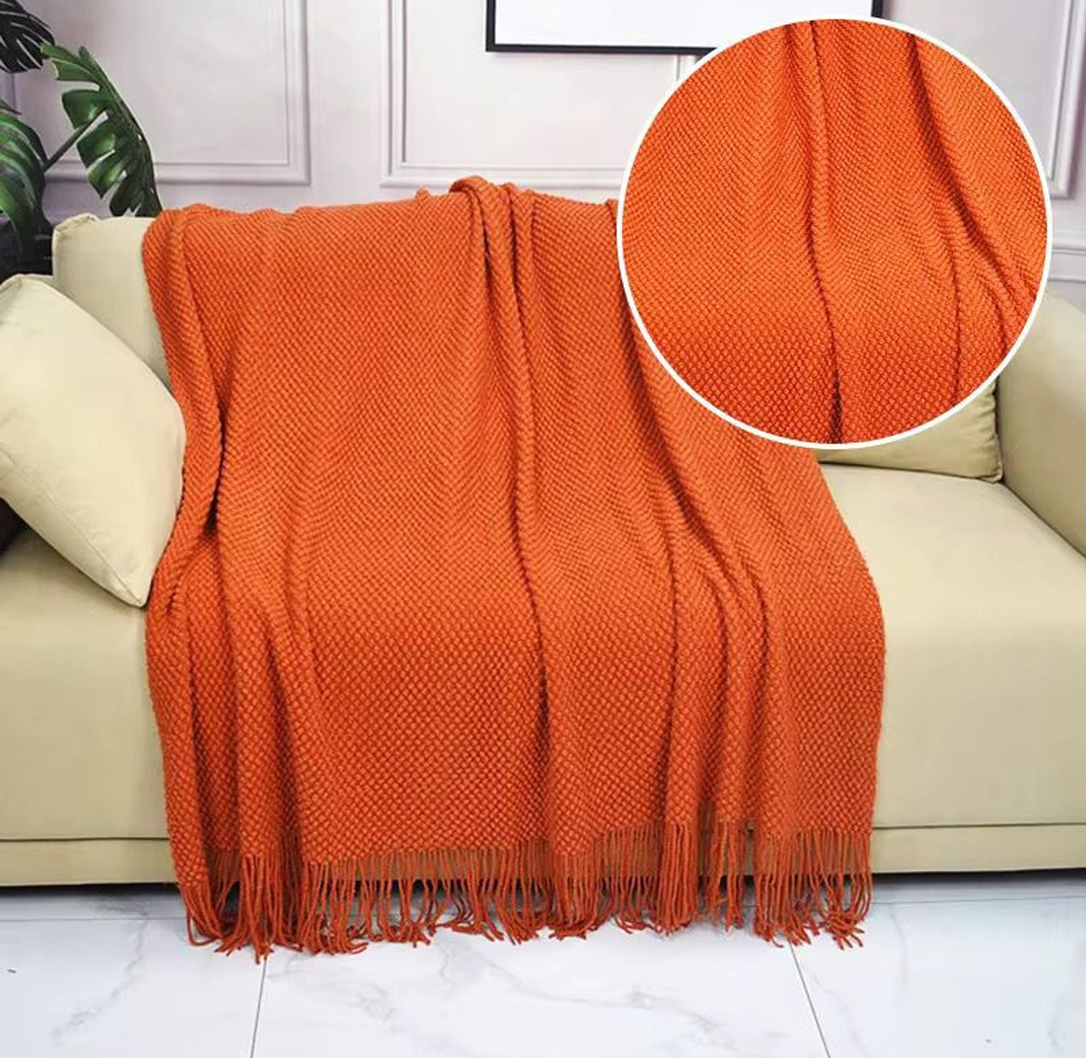 Lightweight Knitted Throw Blanket image