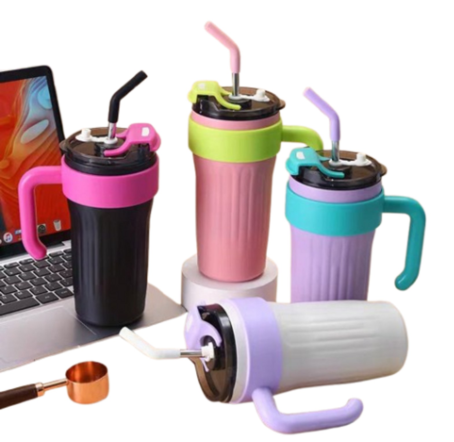 Stanley Cup. Stanely Stainless Steel Tumbler With Handle & Straw Lid, Insulated Reusable Stainless Steel Travel Mug image
