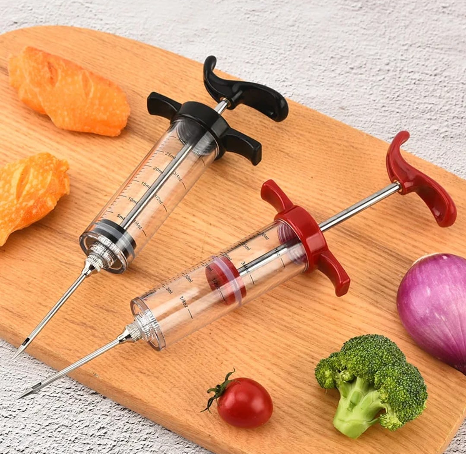 Chef Grade Meat Injector Syringe Marinade Flavor Pump with Stainless Steel Needle for Juicy Chicken & Choma image