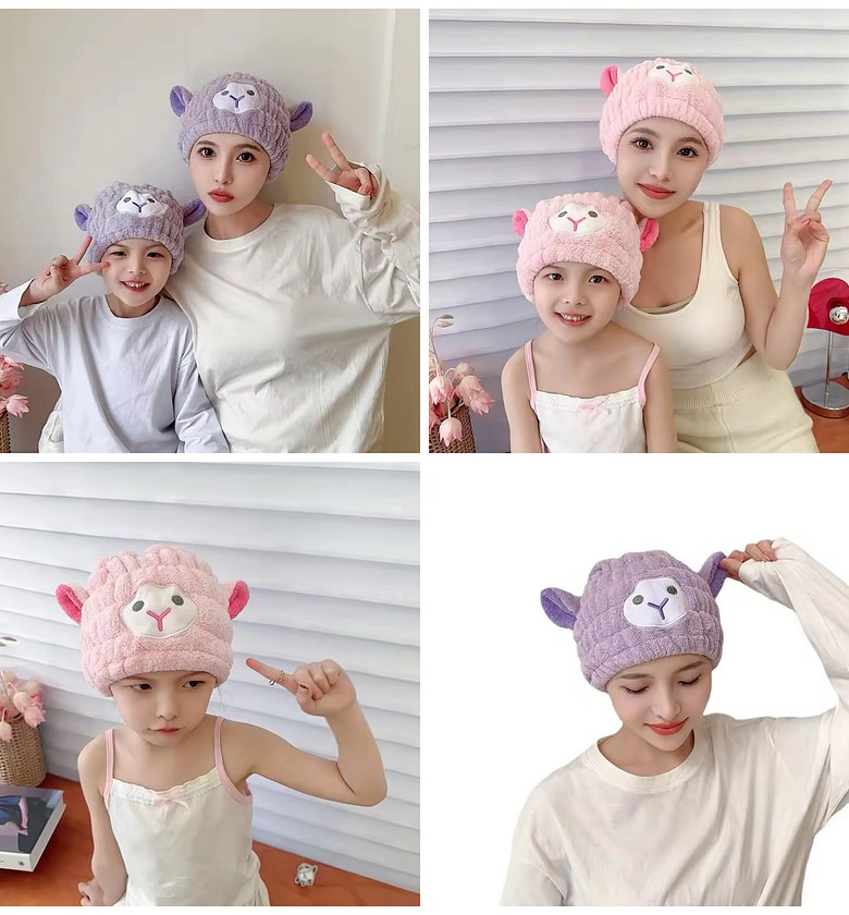 Sheep microfiber dry hair towel image