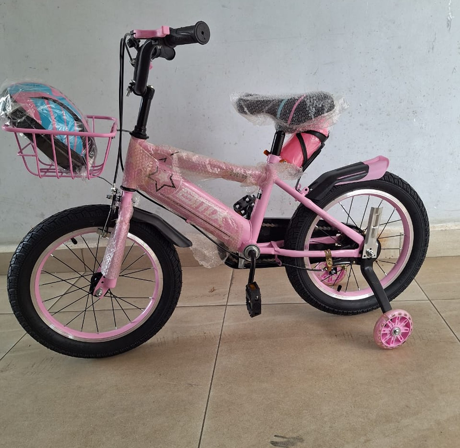 Girls Bicycle. Pink Size 16 children's BMX bicycle Comes With  A Free Helmet For Age Between 4YRS TO 7YRS image