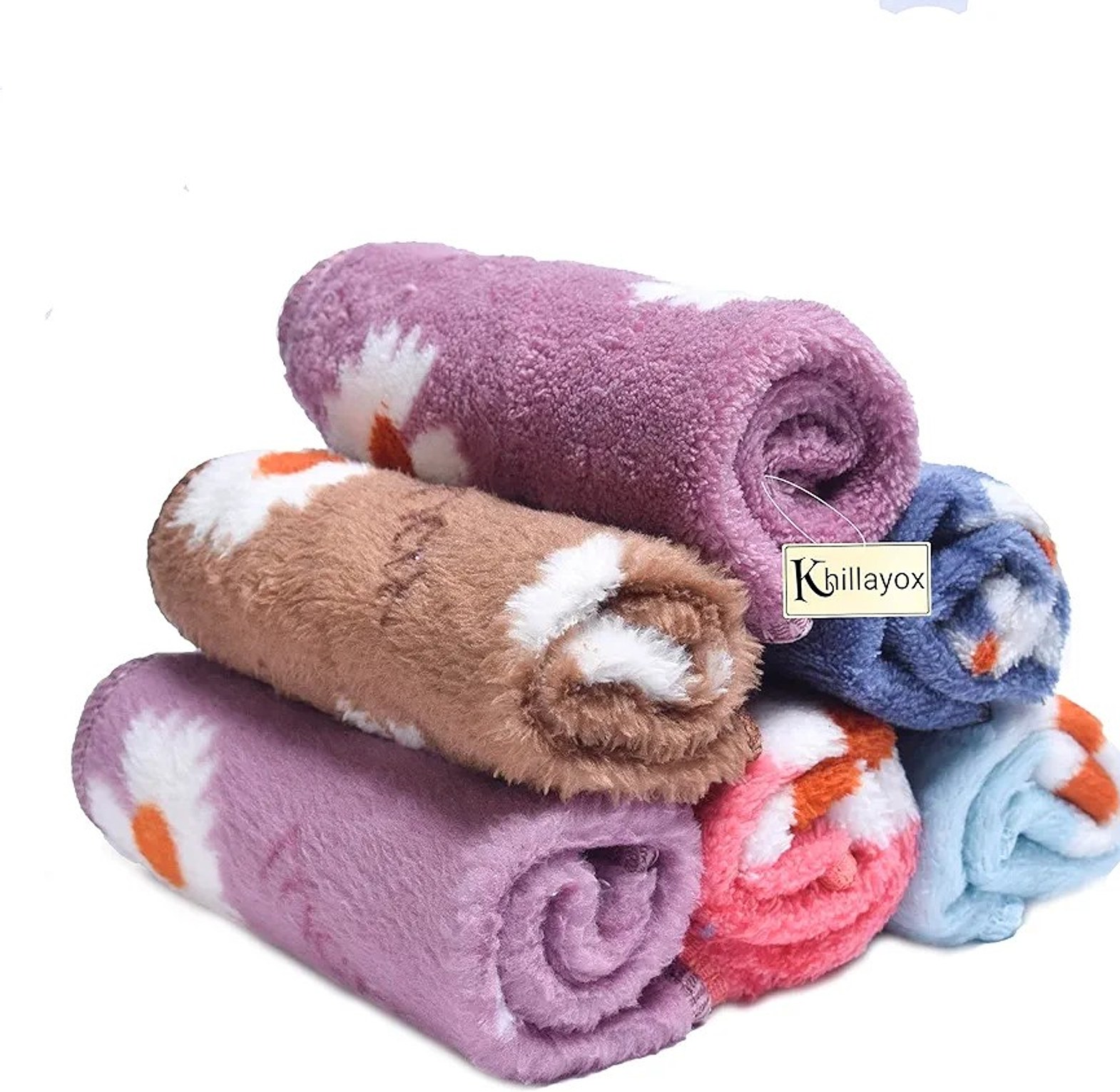 5pc Coral Fleece Square Absorbent Cloth or Towel image