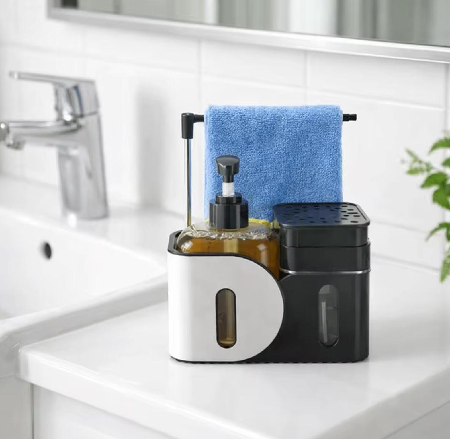 Hand & Dish Soap Dispenser Set with Sponge image