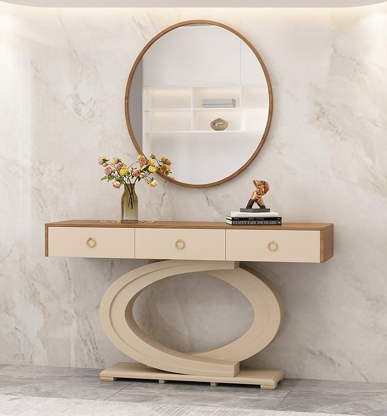 The Nordic Aura Console Table & Mirror Set image