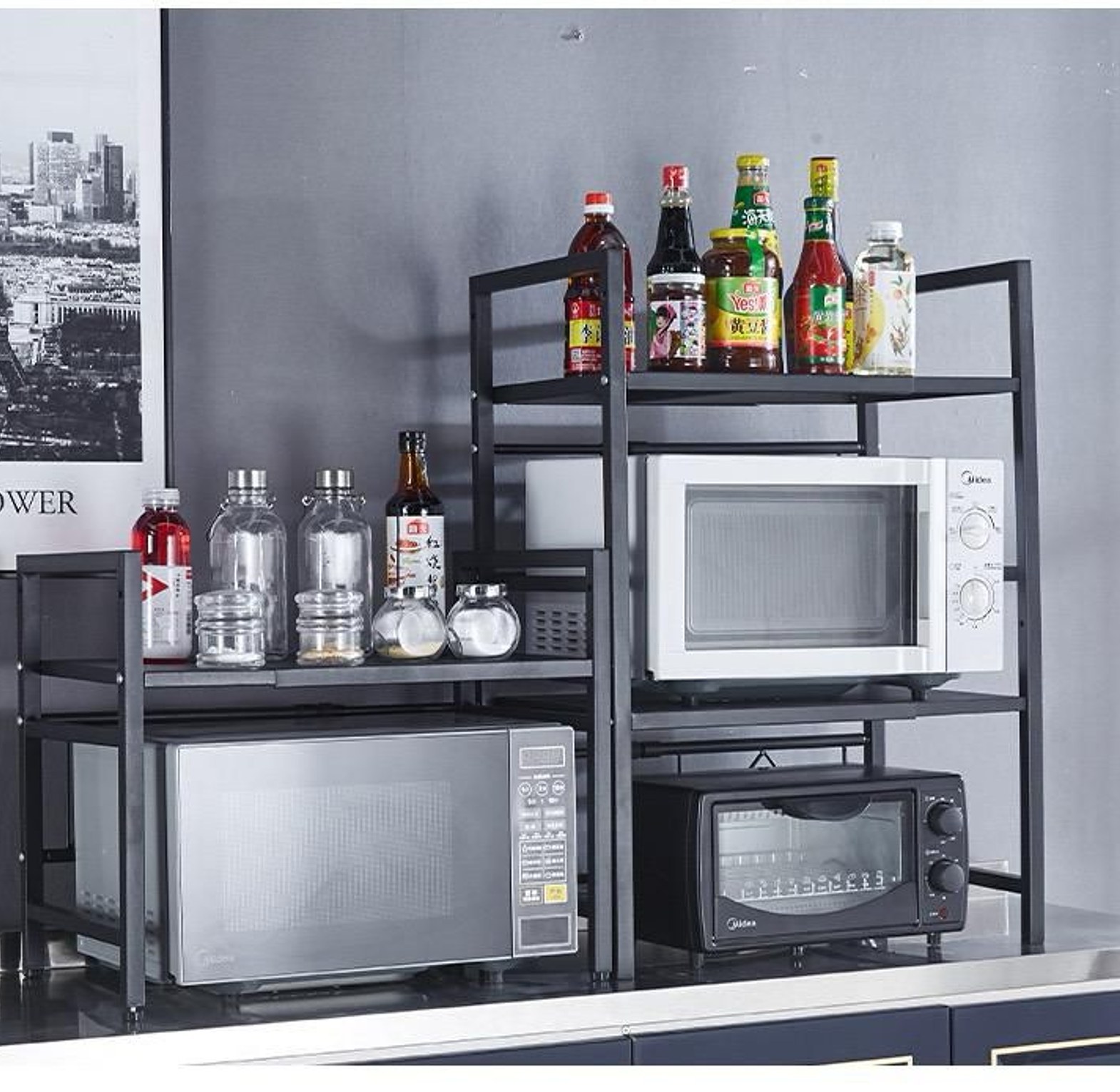 Metallic Microwave Stand image