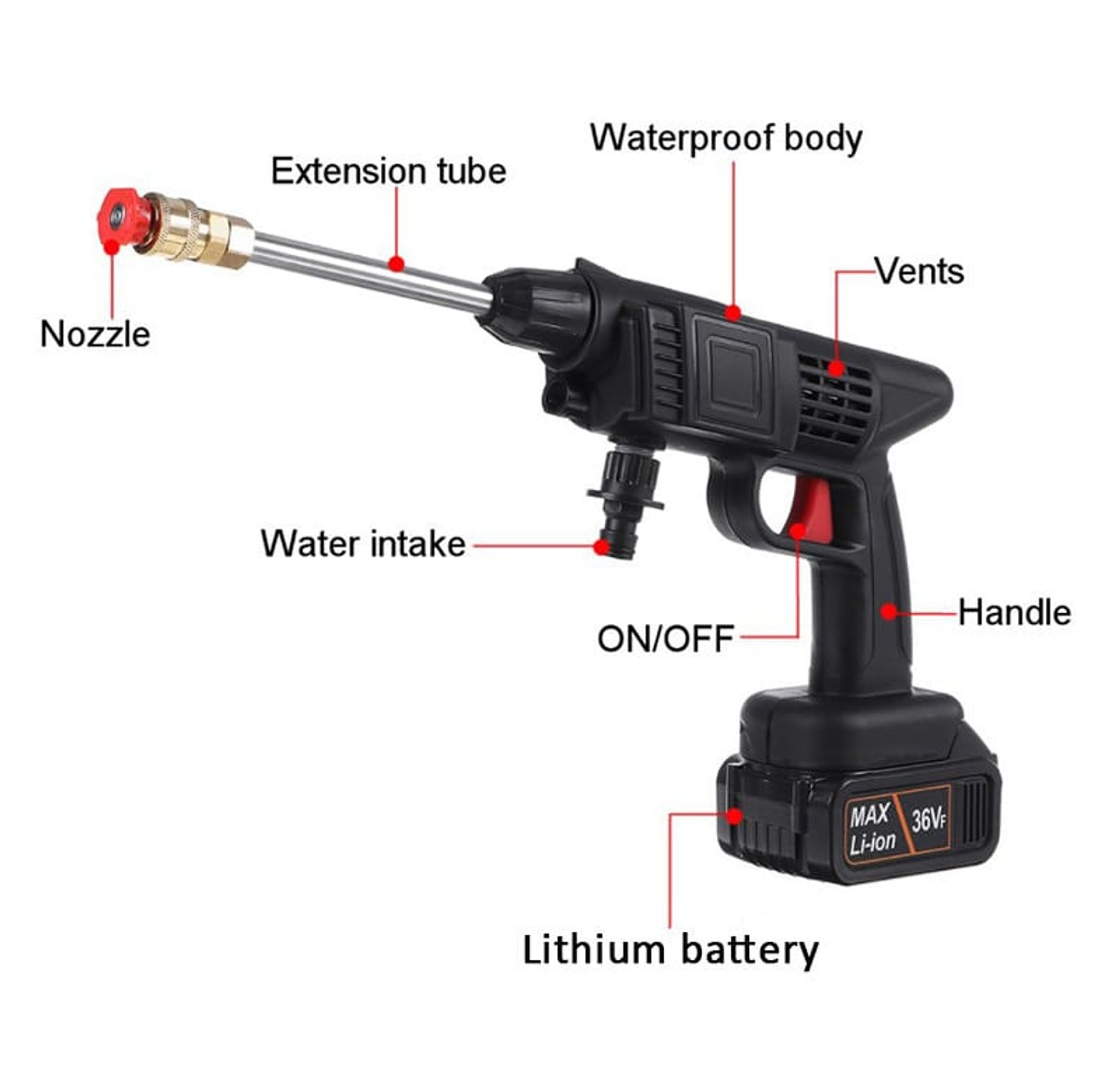 Wireless High Pressure Car Wash Water Gun image