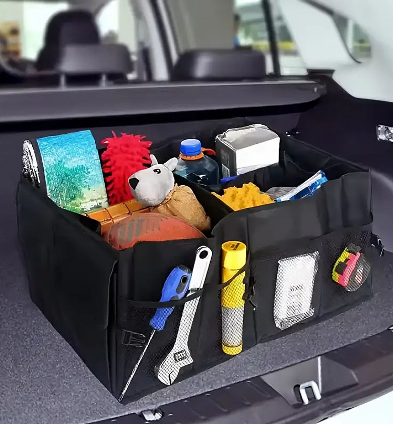 Car Boot Organizer Heavy Duty Foldable Trunk Storage Bag Multi-Pocket Cargo Organizer for SUVs and Saloons image