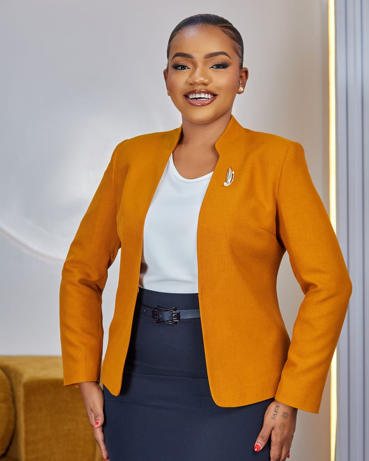 Premium Turkish Mustard Structured Blazer image
