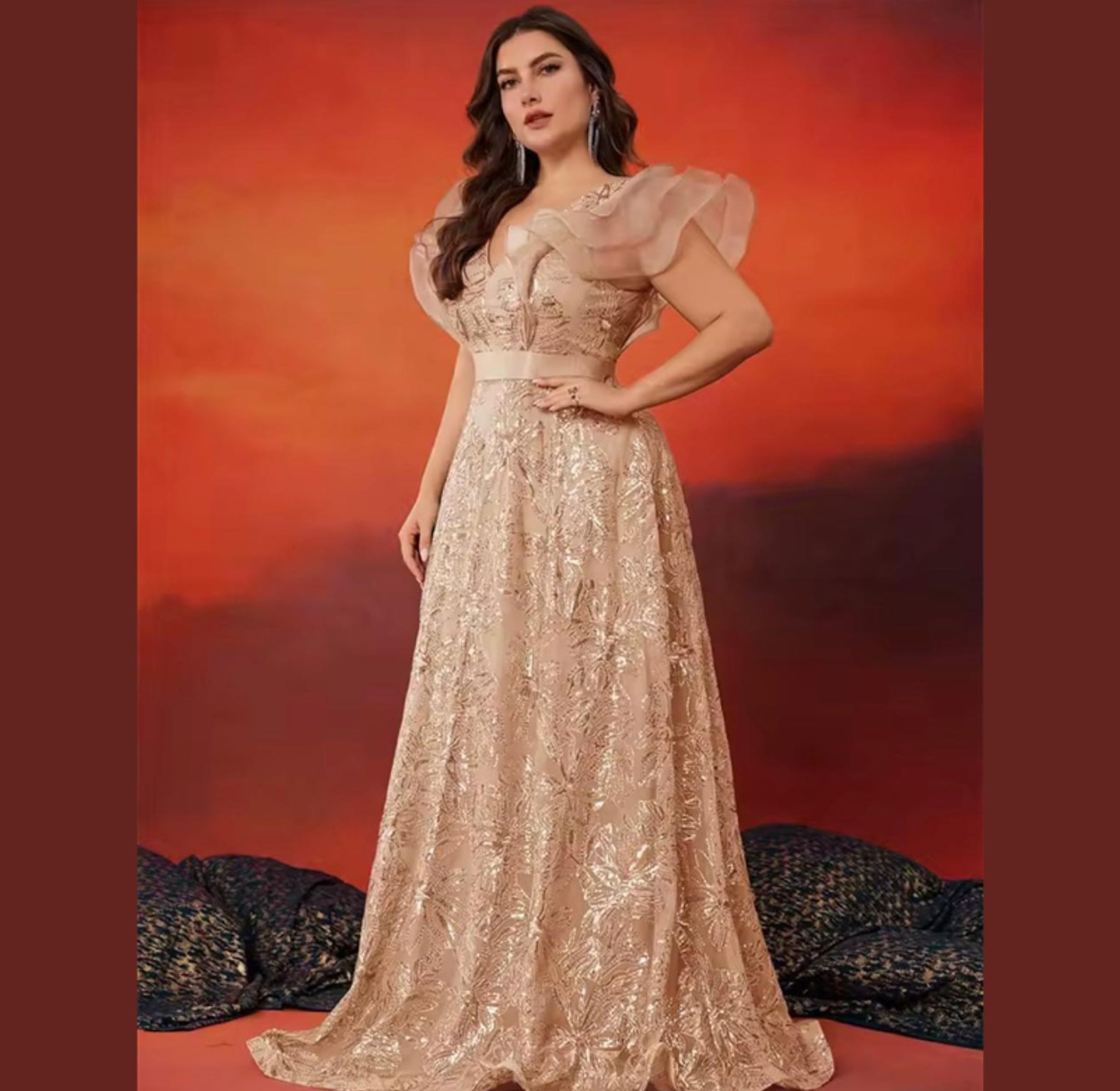 Fairy Wing Embroidered A-Line Gown image