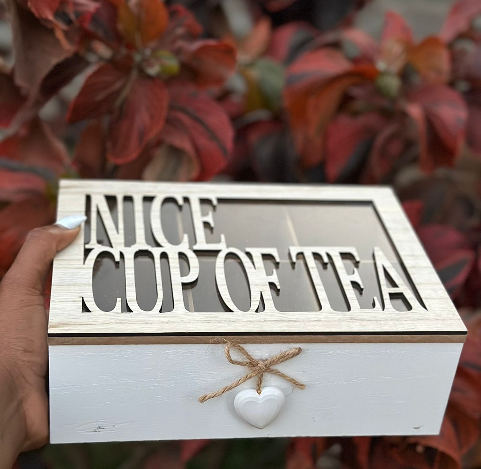 Wooden Tea Bag Holder (Glass Top) image