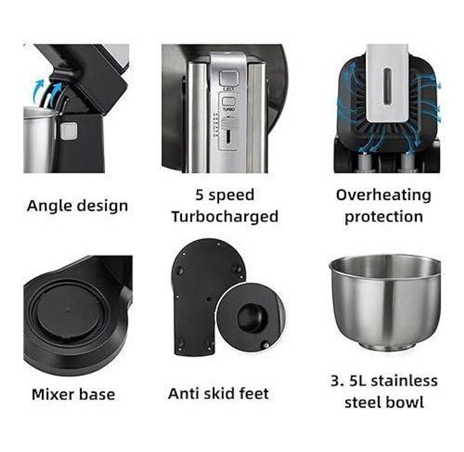 Stand Mixer.  Sokany Quality Kitchen Stand Mixer With Stainless Steel 3.5L Bowl Egg Whisk, Dough Hook, Flat Beater image