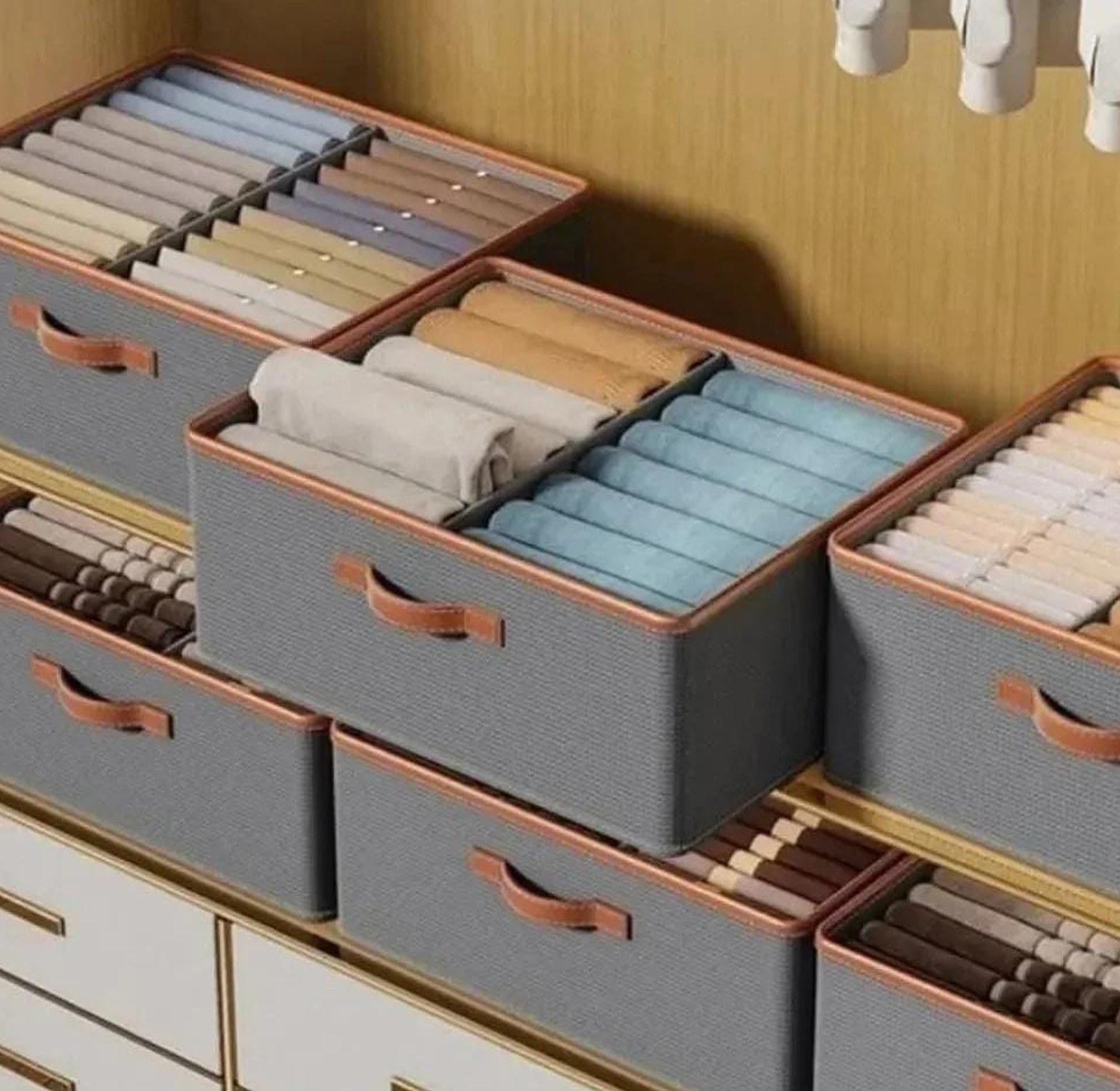 Double Compartment closet organizer  image