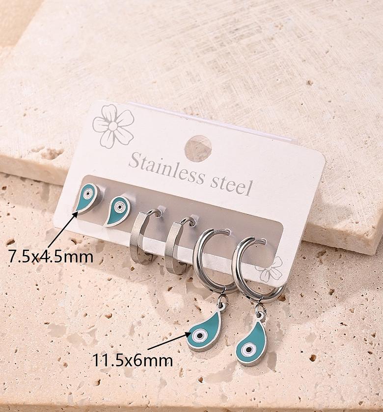 Evil eye earring set image
