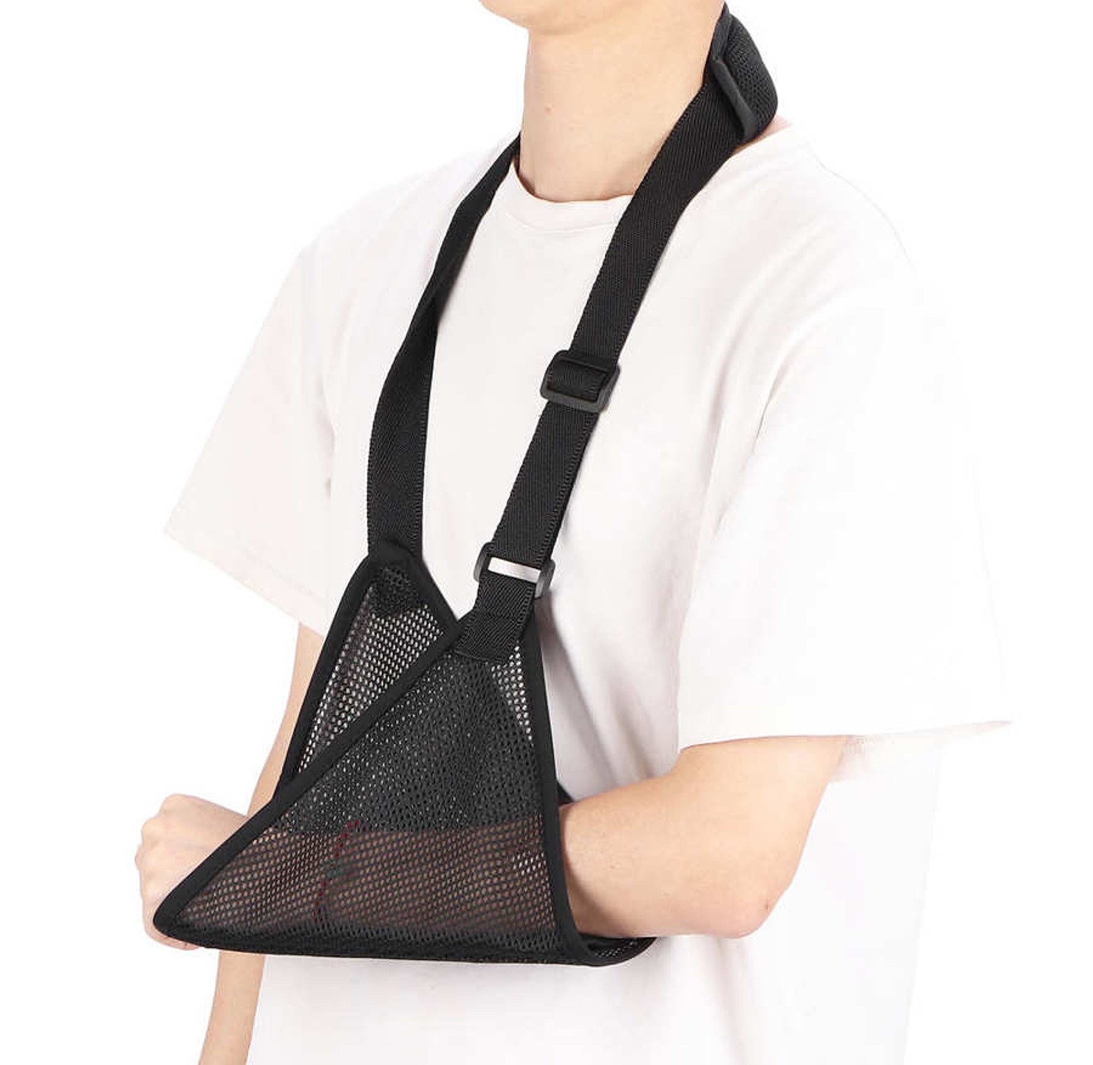 Breathable Mesh Shoulder Sling Arm Support Brace for Sprains & Injury Recovery - Lightweight Adjustable Strap image