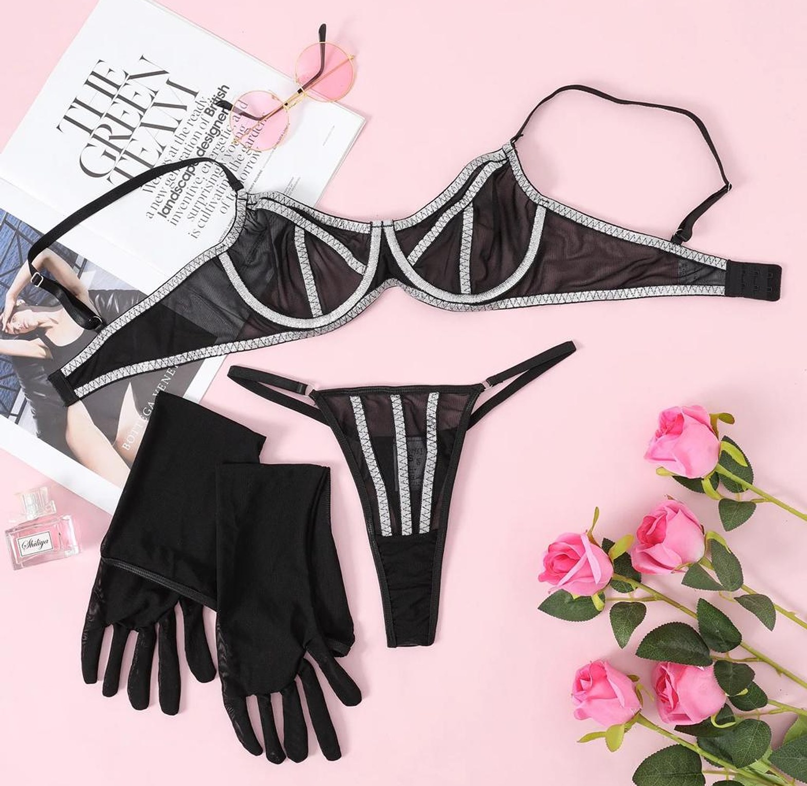 2937-2PC Lingerie + Gloves image