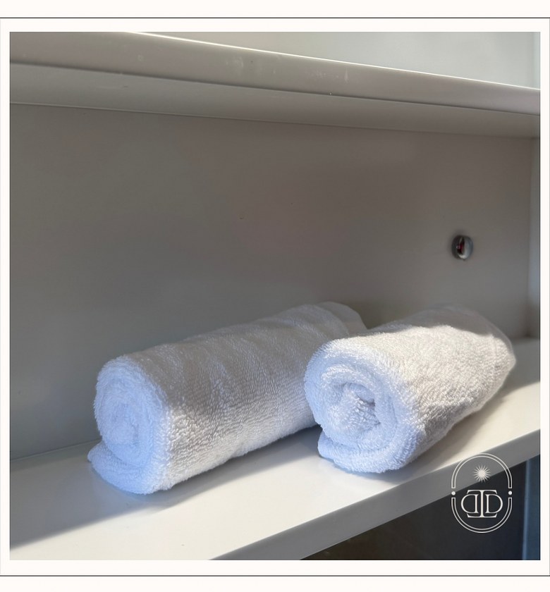 White cotton face towel. image