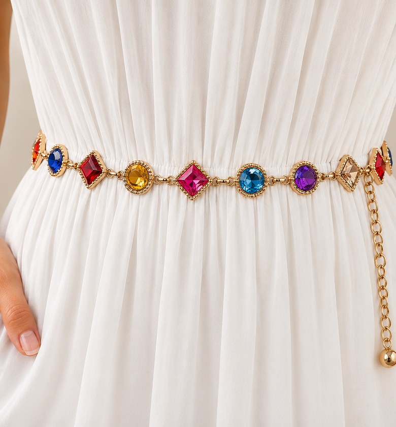 Rainbow Crystal Waist Belt image